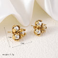 18K Gold Plated Stainless Steel Pearl Studs