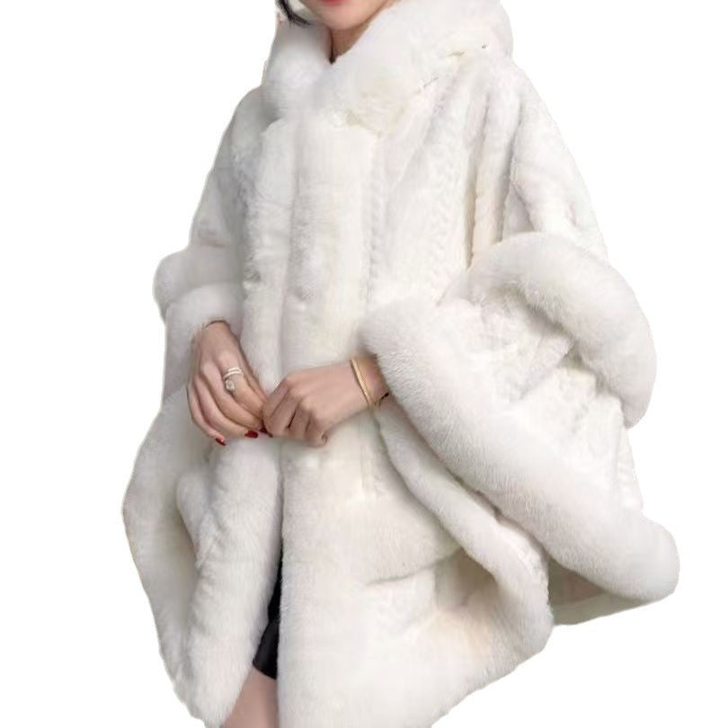 High-Grade Solid Color Flannel Cloak Shawl