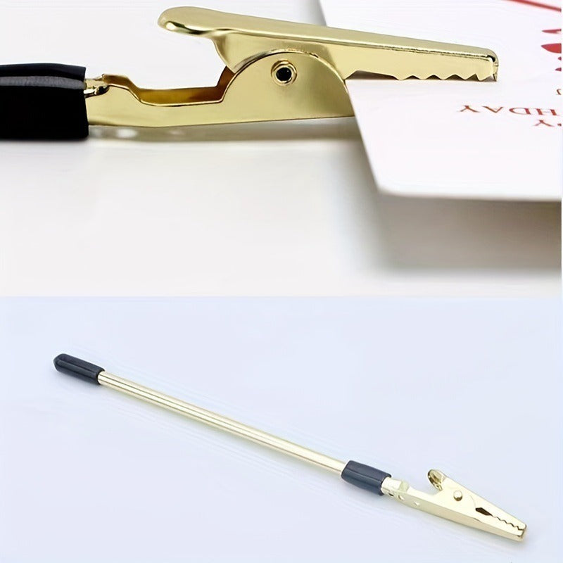 Multi-Functional Gold-Plated Note/Memo Holder with Alligator Clip