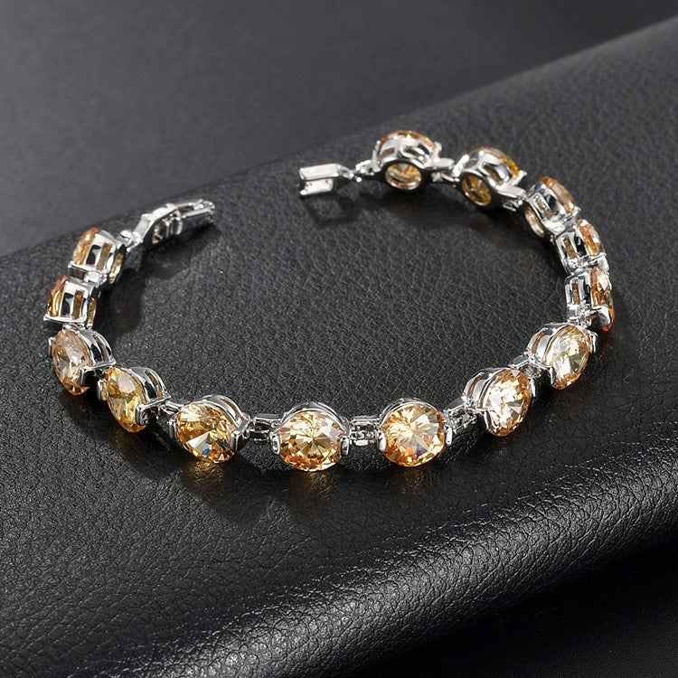 Fashion Popular Round-Cut Zircon Link Bracelet