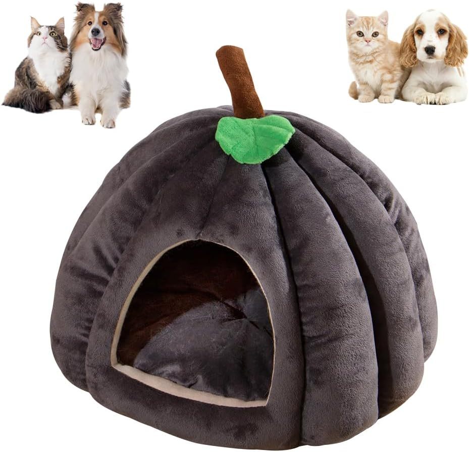 Halloween Themed Cat Supplies: Cute Pumpkin Shape Cat Tent Bed