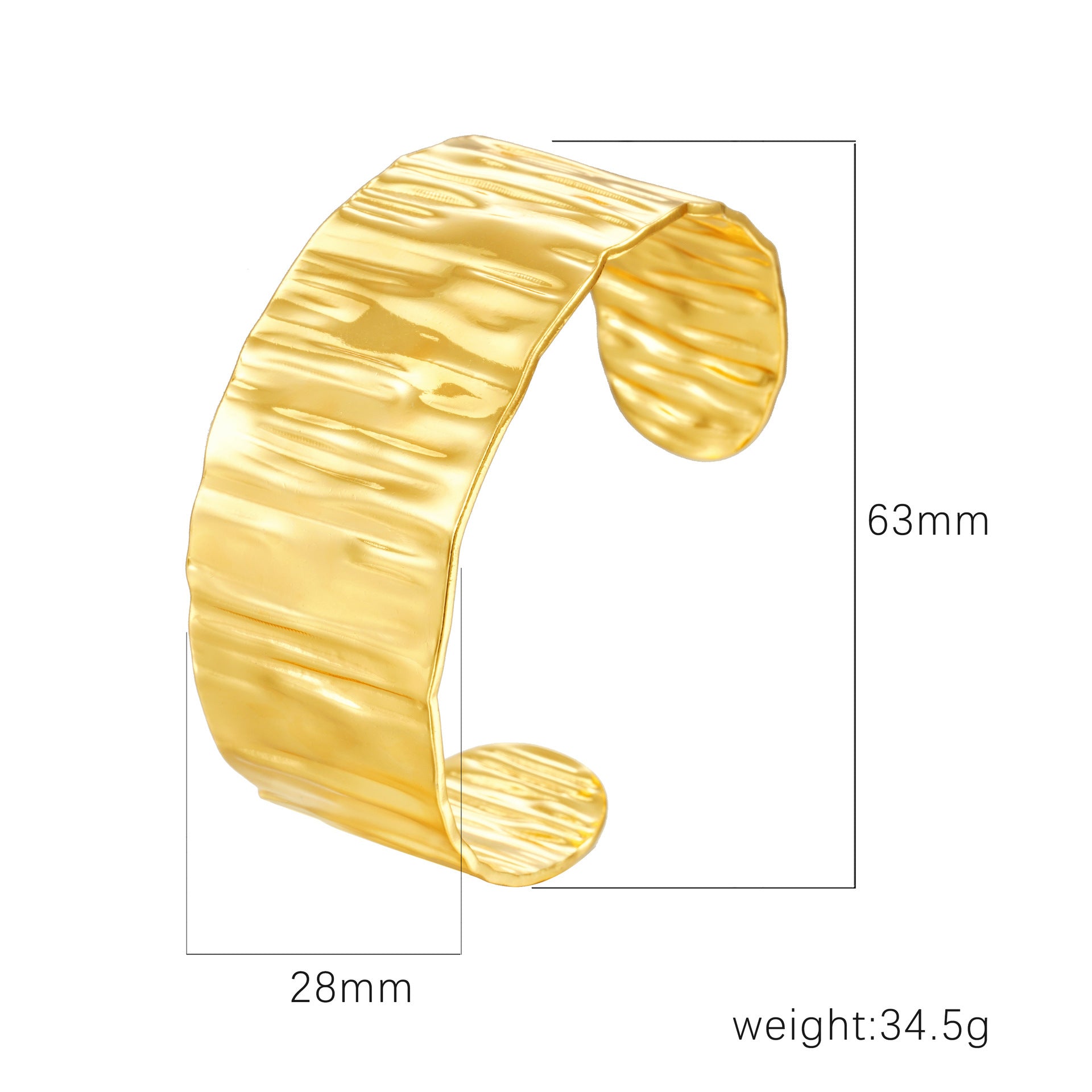 Chic Women's Open-End Stainless Steel C-Shaped Cuff Bracelet