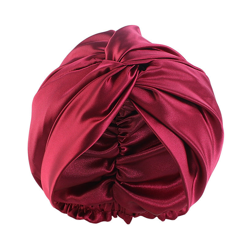 Cross-Twist Double-Layer Satin Sleep Cap