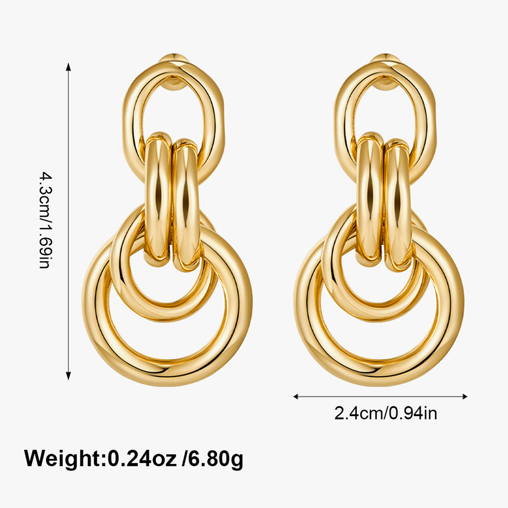 Everyday Wear Fade-Resistant Ring Earrings