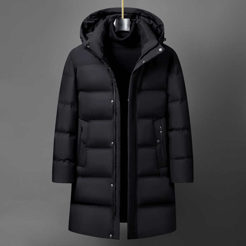 Men's Premium Mid-Length Down Jacket | Heavyweight Warm Fashion Coat