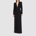 Women's One Button Black Long Blazer Coat