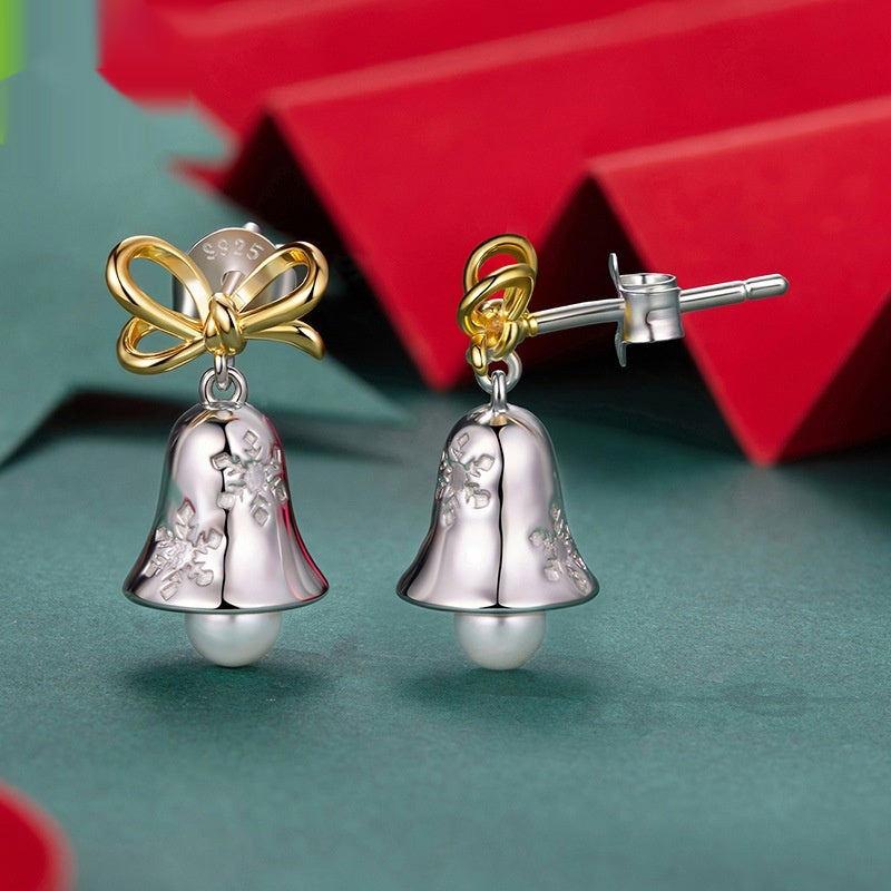 Festive Bell & Snowflake Drop Earrings