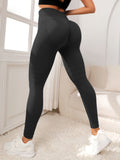 Women's Solid High Waist Striped Yoga Pants
