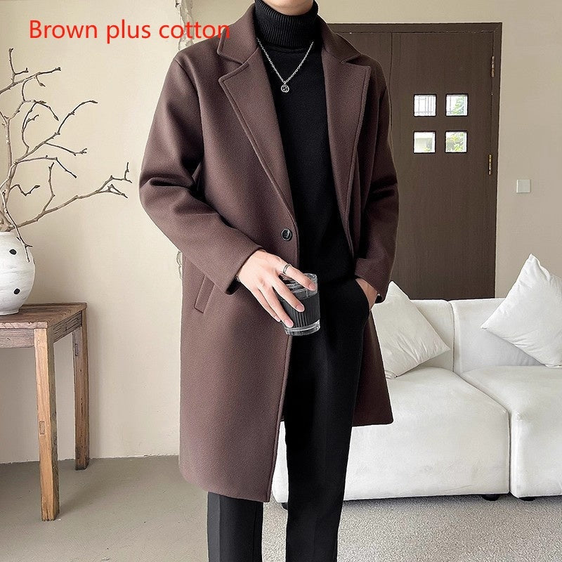 Luxury Style Woolen Coat | Trendy Mid-Length Loose Fit Overcoat