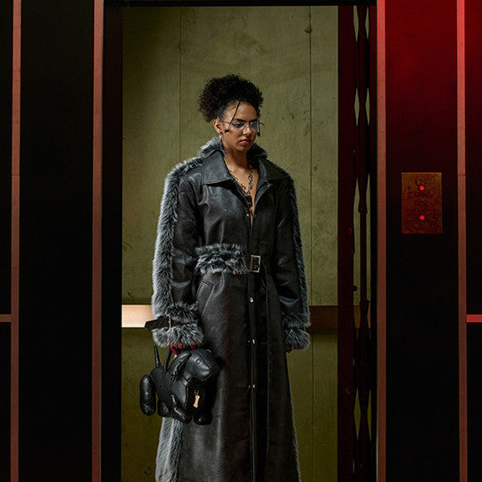 Men's Long Leather Wind Coat | Cotton Padded Thickened Thermal Outerwear