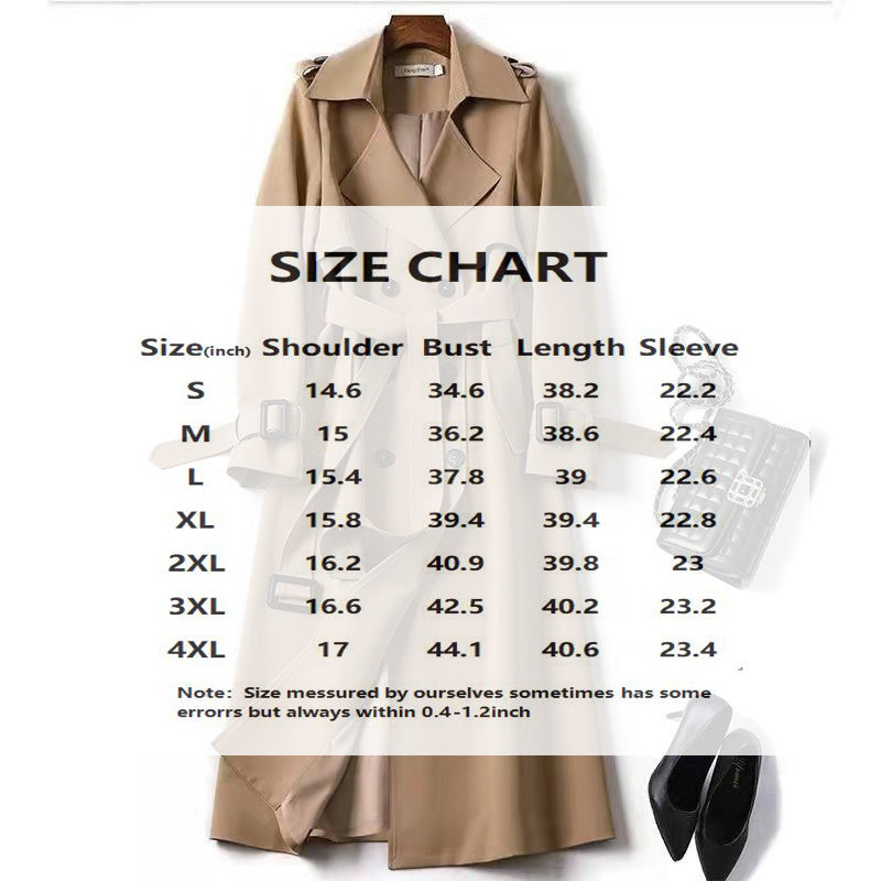 Women's Classic Solid Mid-Length Trench Coat