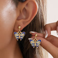 Dripping Oil Butterfly Stud Earrings