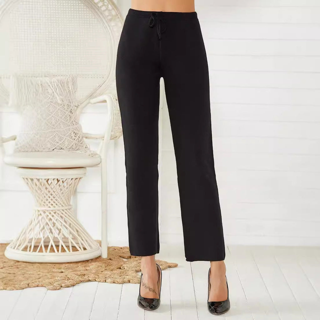 Warm & Slim Fit Mid-Waist Stretch Pants