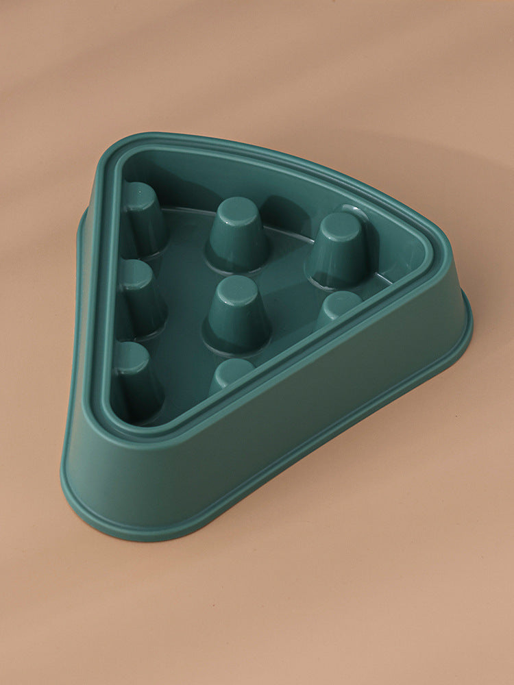 Pet Slow Feeder: Cartoon Pizza Single Bowl for Healthy Eating & Digestion