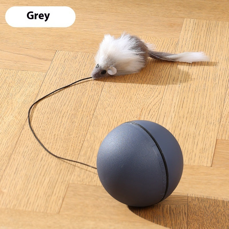 Intelligent Cat Teaser Ball | Automatic Moving Toy with Mouse Sounds for Pets