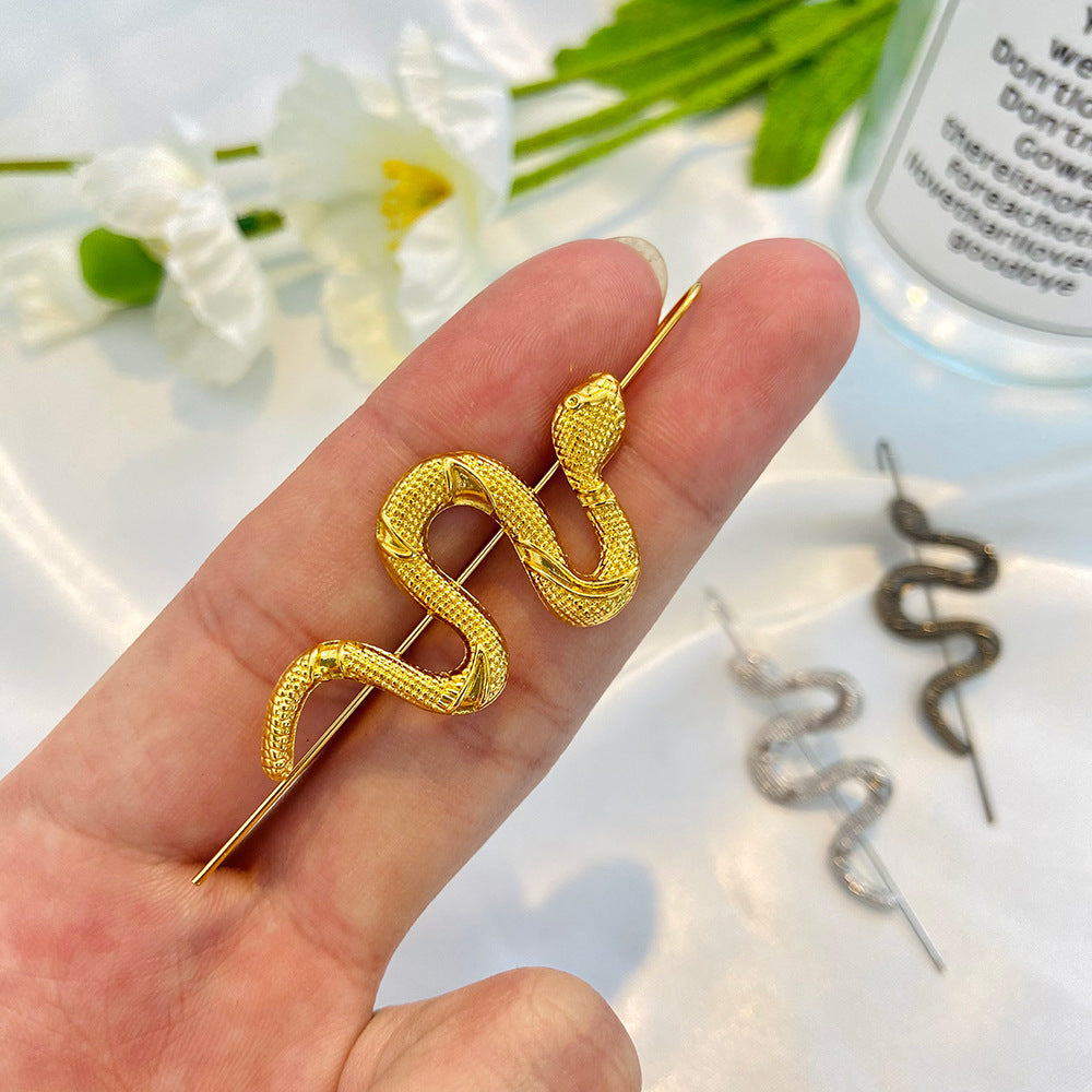 Unique Simulated Snake Drop Earrings