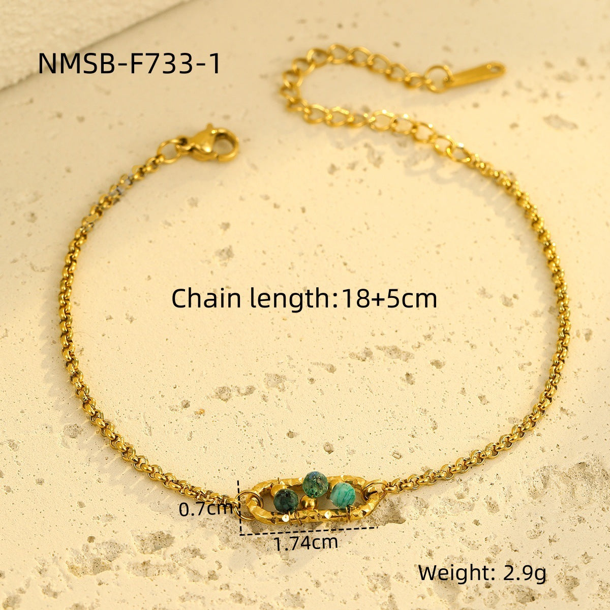 Durable Niche Ins Stainless Steel Natural Stone/Pearl Bangle