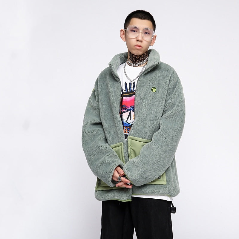 Men's Autumn/Winter Lamb Wool Coat | Assorted Colors Large Pocket Outerwear