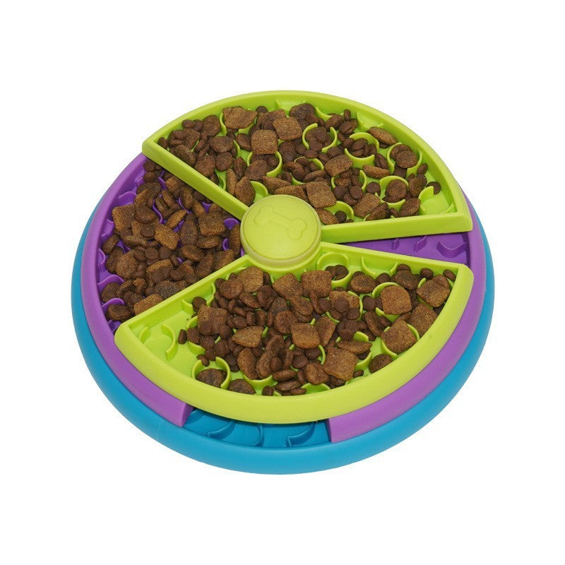 Dog & Cat Puzzle Feeder: Anti-Choking Slow Food Bowl with Rotating Game Board