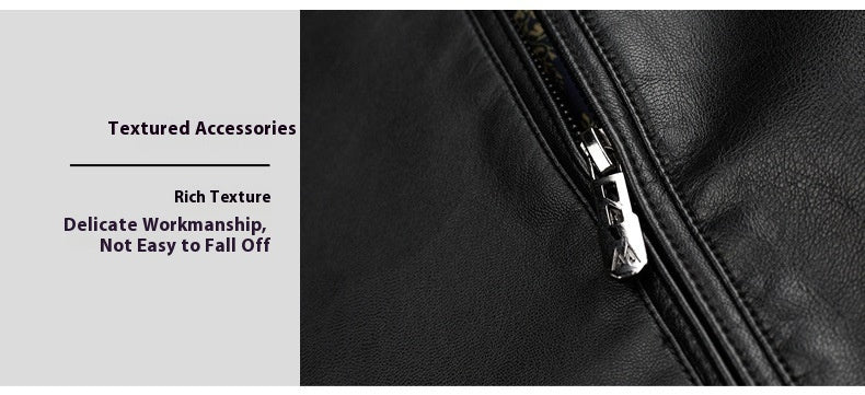 Fleece-Lined Soft Leather Jacket | Casual Comfort Zip-Up